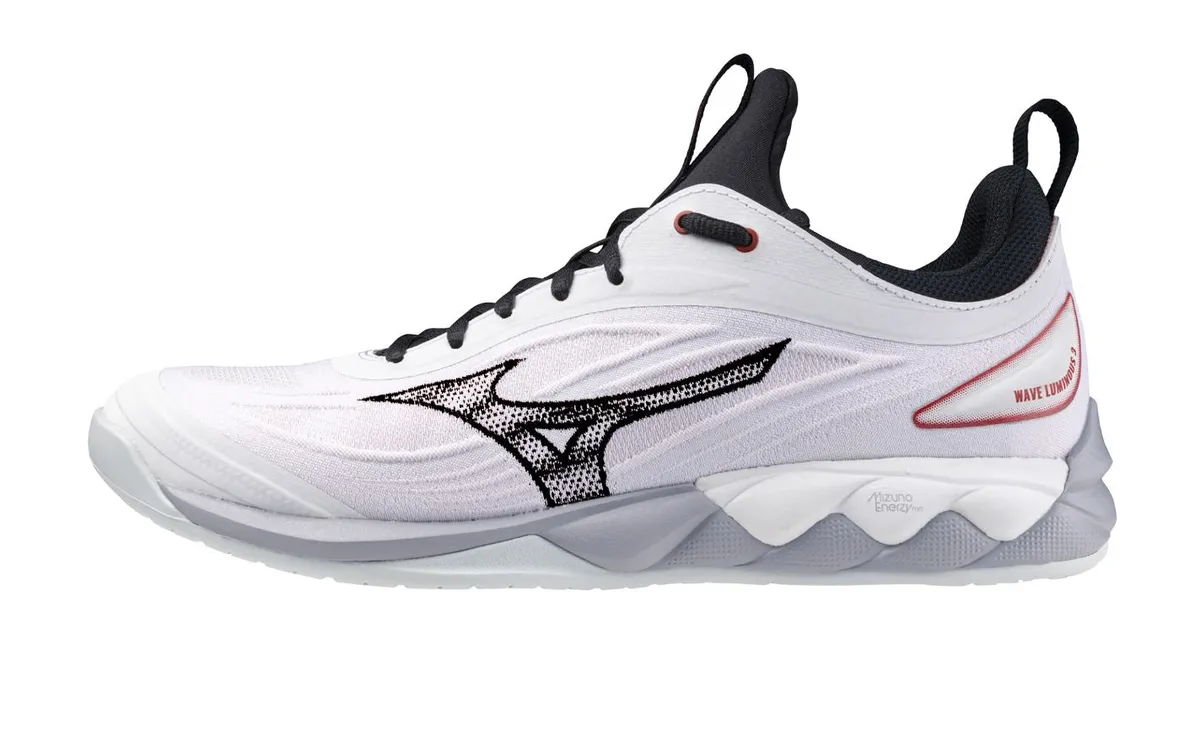 Mizuno Wave Luminous 3 Squashsko (White/Salsa/Black) - 40