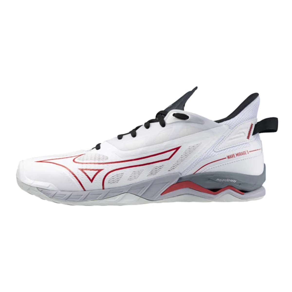 Mizuno Wave Mirage 5 Squashsko (White/Salsa/Black) - 42