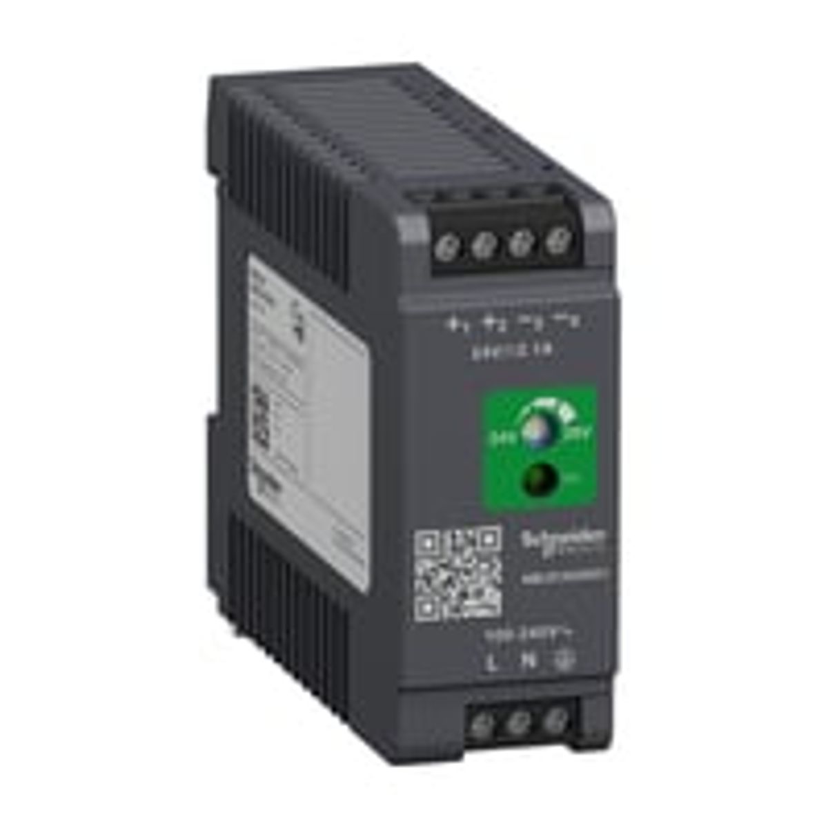 Modicon switchmode strmforsyning optimized til DIN-skinne med 24 VDC 50 W-2,1 A udgang og 100-240 V