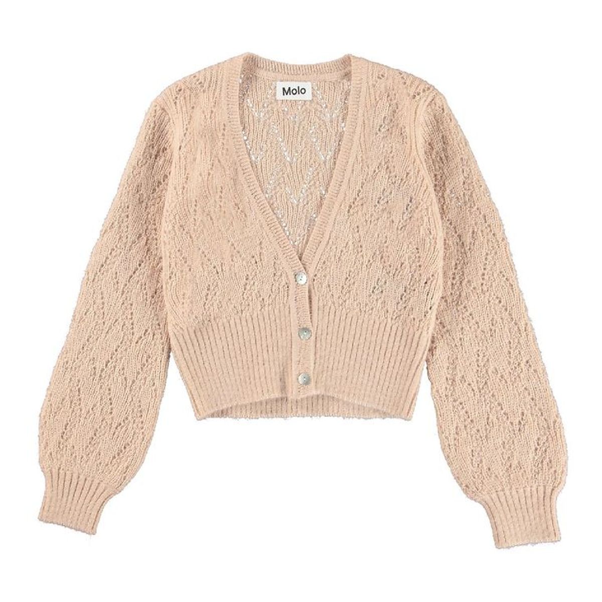 Molo Cardigan - Uld/Polyester - Glory - Fluffy Rose