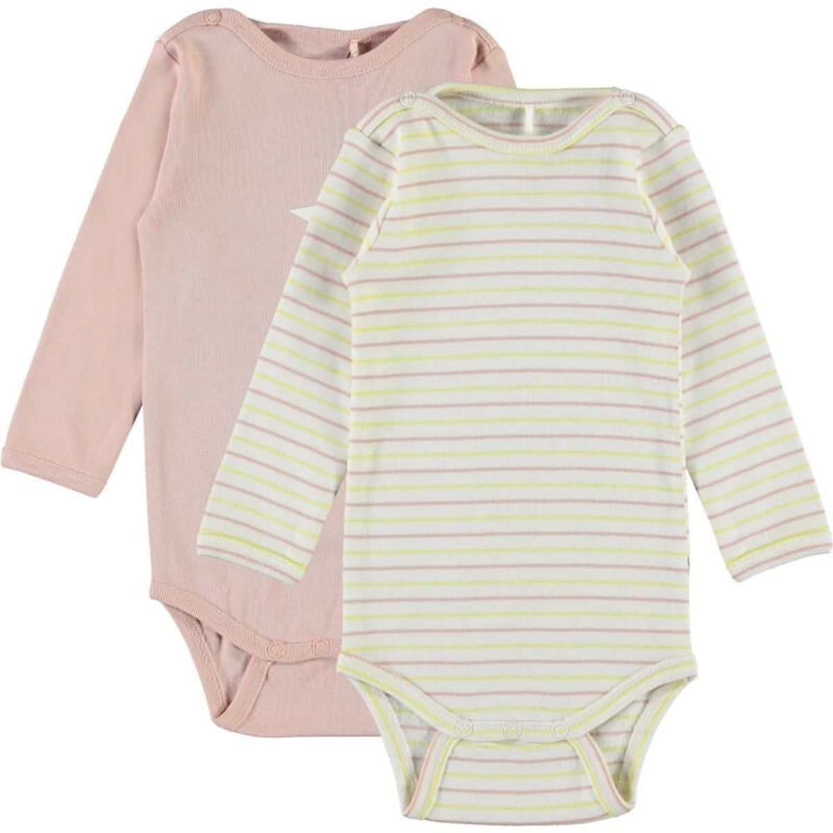 Molo - Foss Body 2 Pack - Blush & Striped - 80 / Rosa & Striped