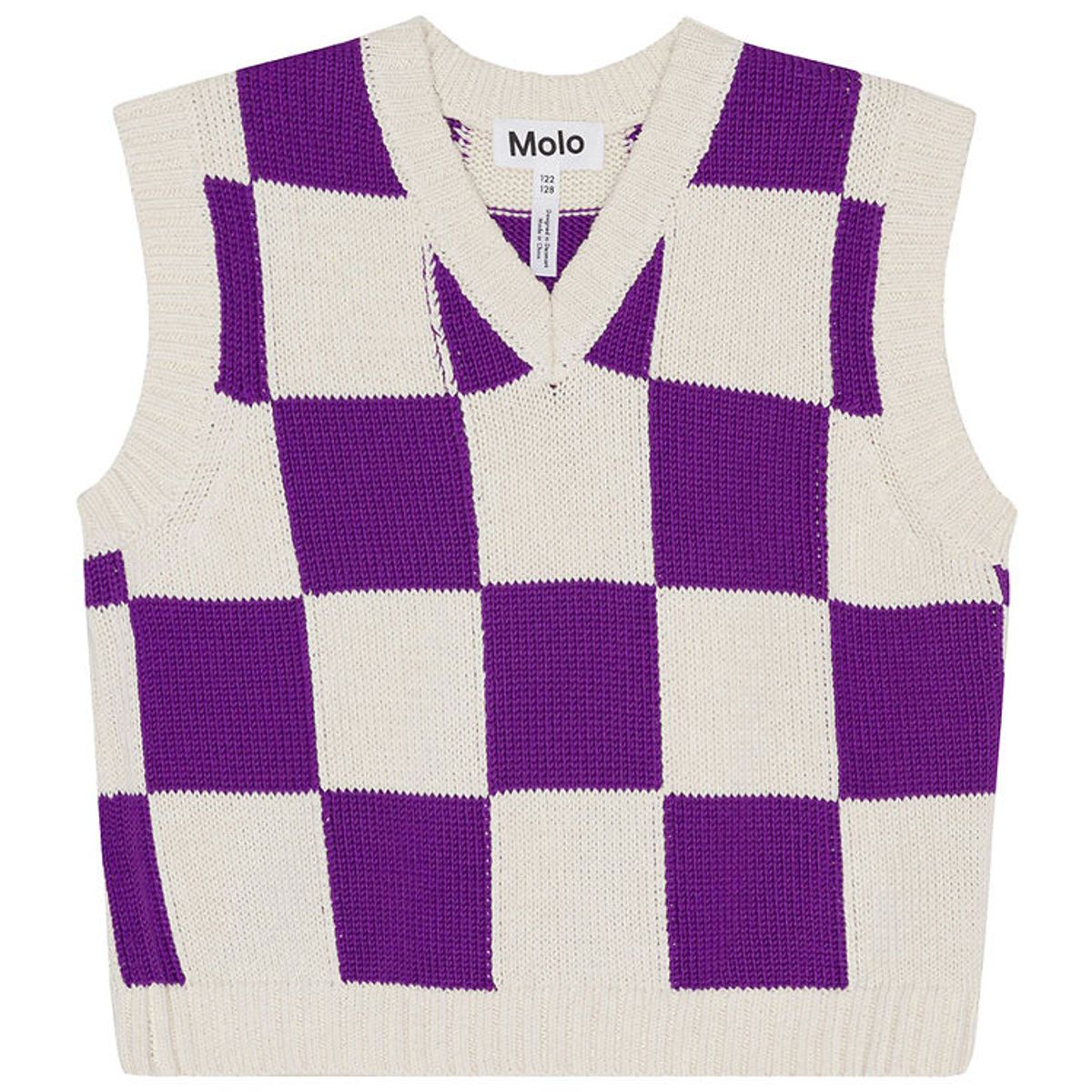 Molo Vest - Strik - Gitta - Purple Shell Check