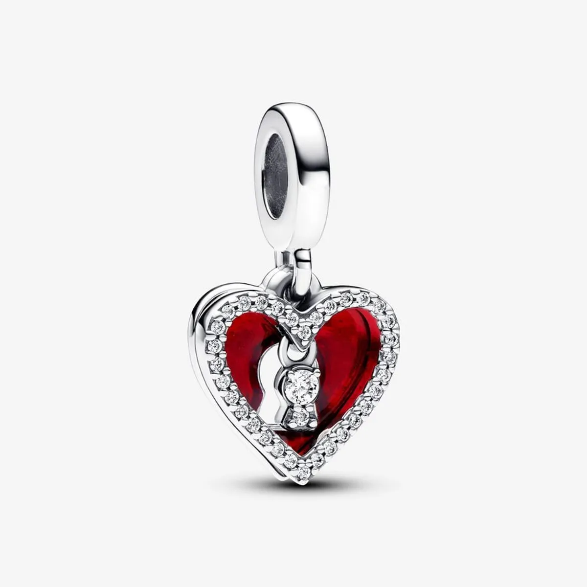 Moments Heart Lock Sterling Sølv Charm fra Pandora