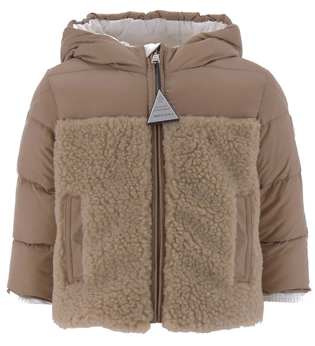 Moncler Dunjakke m. Teddyfleece - Amin - Sand