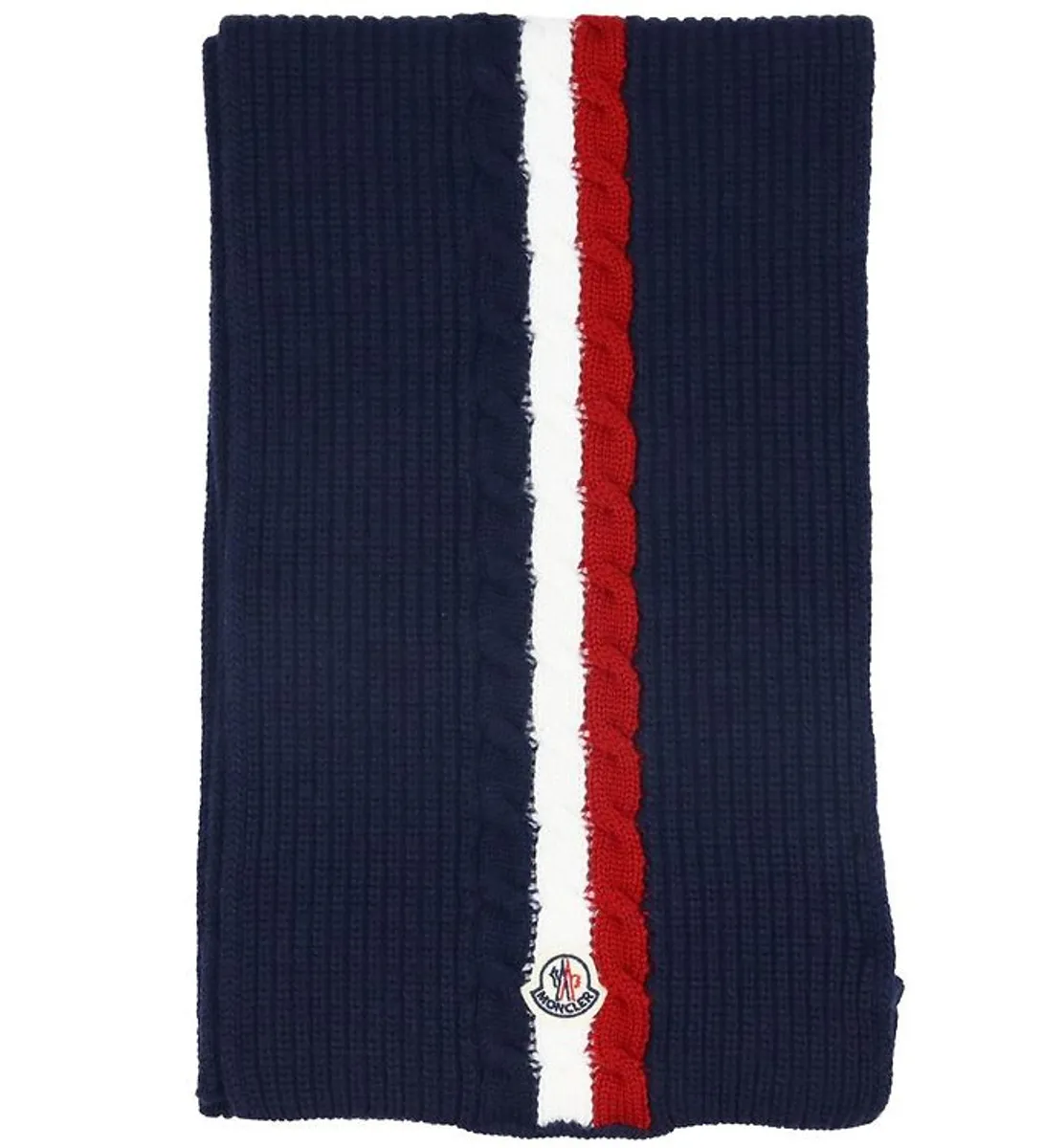 Moncler Halstørklæde - Uld - Navy m. Rød/Hvid