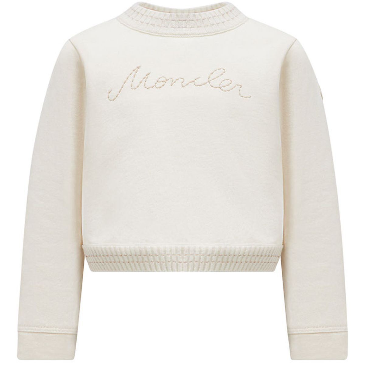 Moncler Sweatshirt - Cropped - Cream