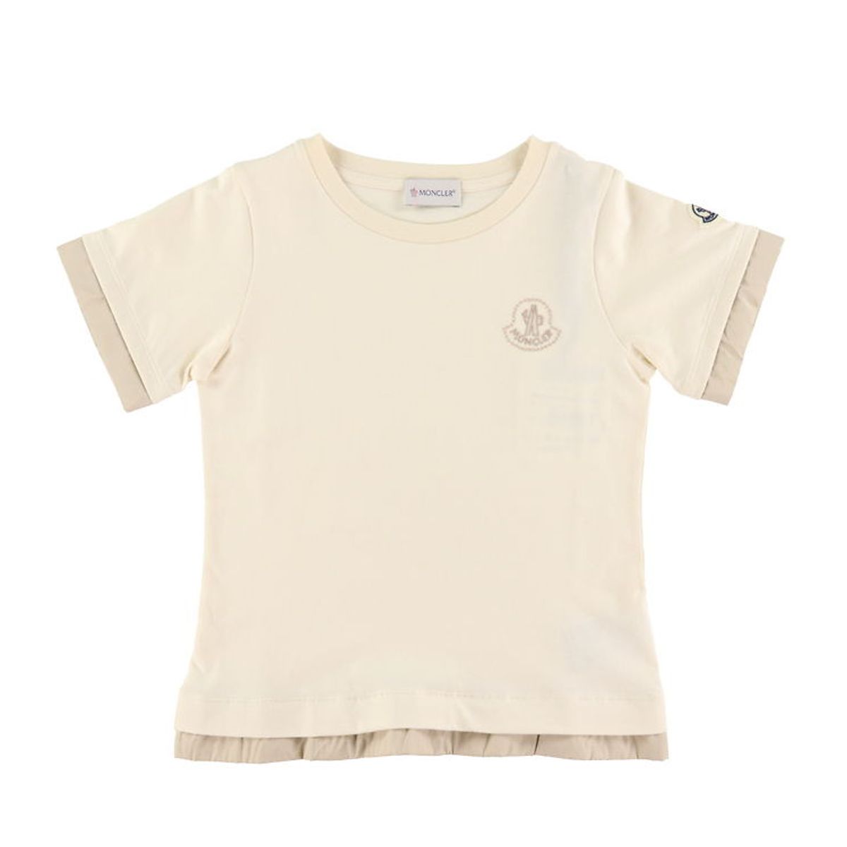 Moncler T-shirt - Cream m. Beige