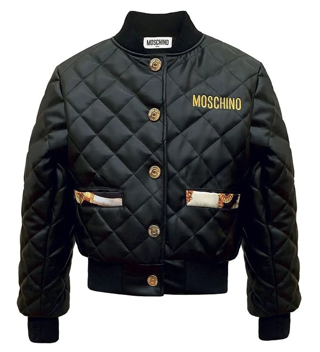 Moschino Jakke - Sort/Creme m. Mønster