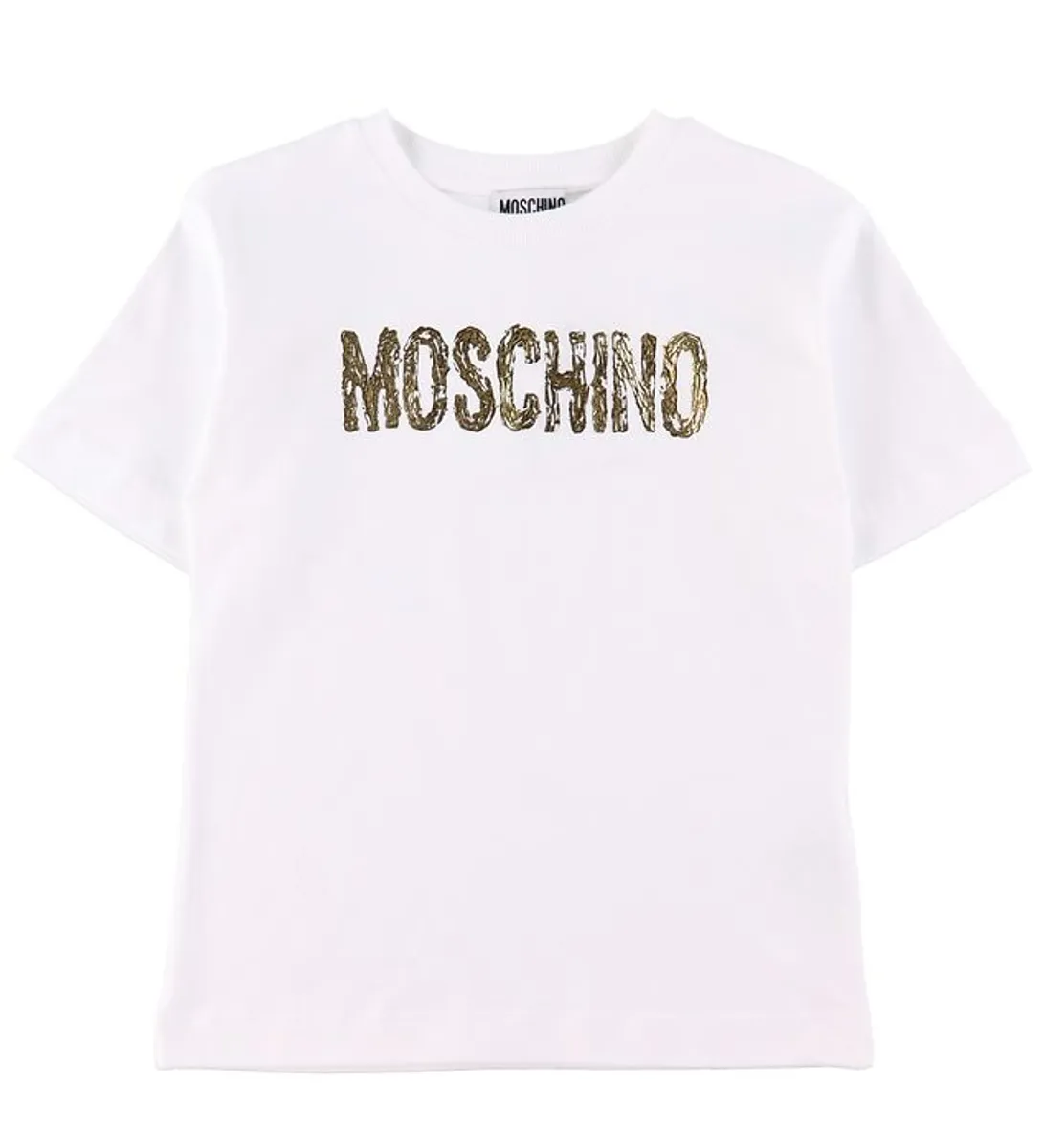 Moschino T-Shirt - Optical White m. Guld