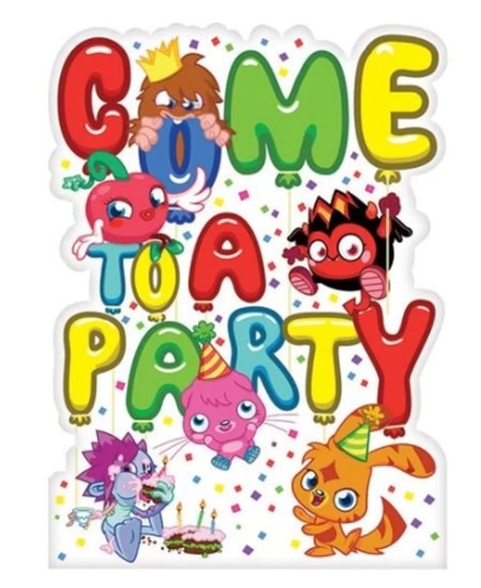 Moshi Monster: Birthday Party Invitation Careds With Envelopes