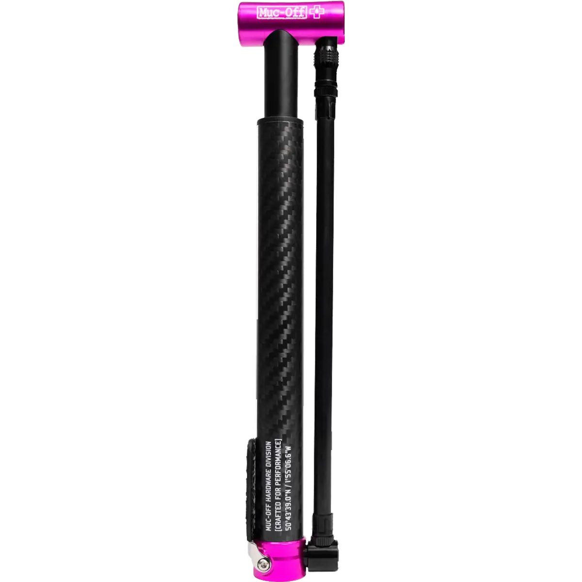 Muc-Off Mini Pump Airmach Carbon 130 psi - Black/Pink