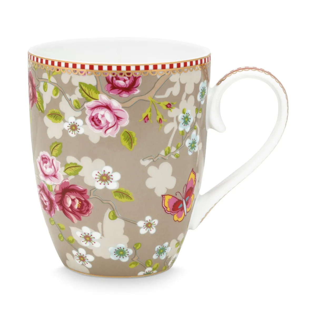 Mug Large Chinese Rose Khaki 350ml