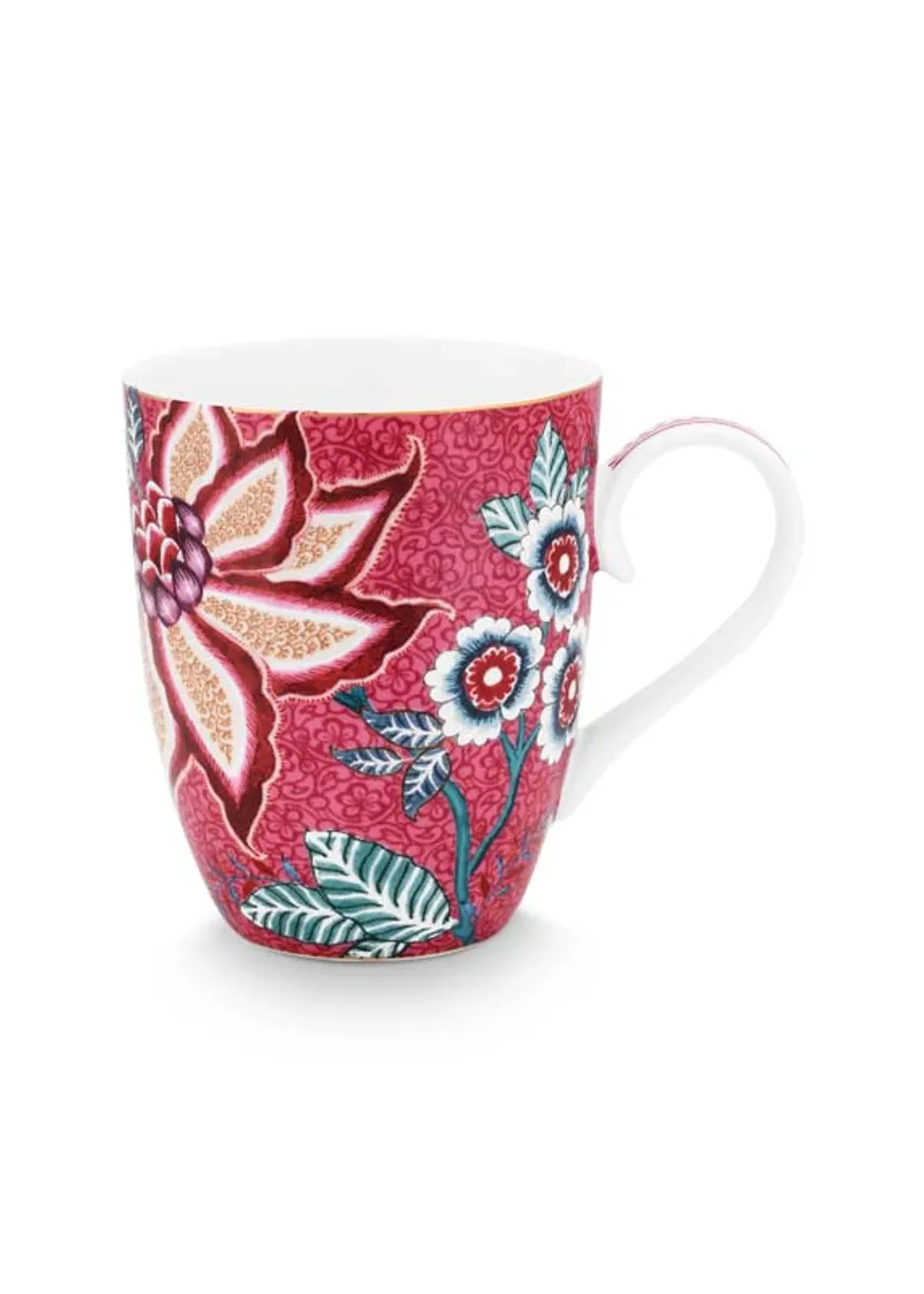 Mug Large Flower Festival Dark Pink 350ml