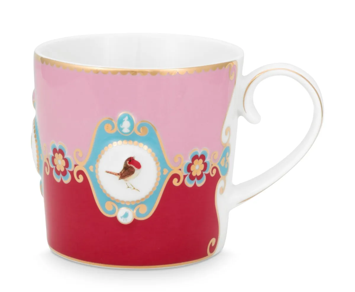 Mug Small Love Birds Medallion Red-Pink 150ml