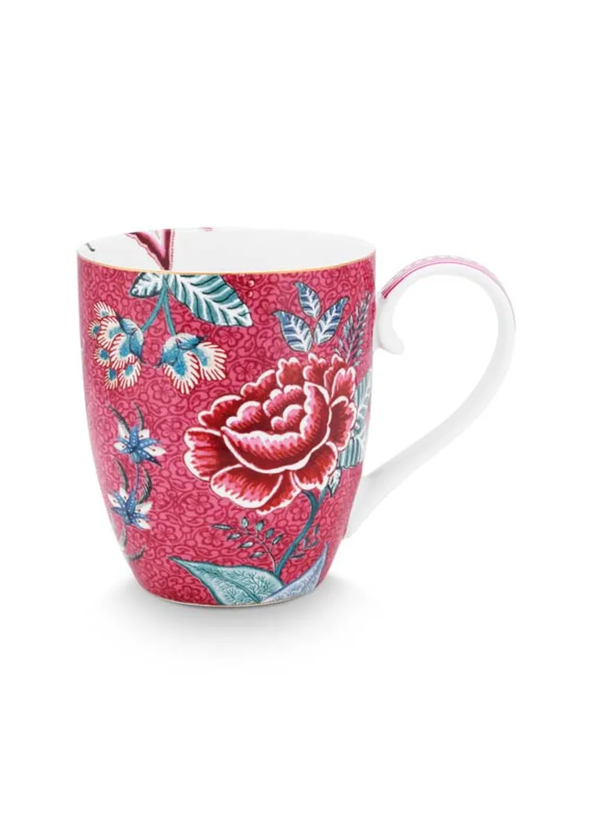 Mug XL Flower Festival Dark Pink 450ml