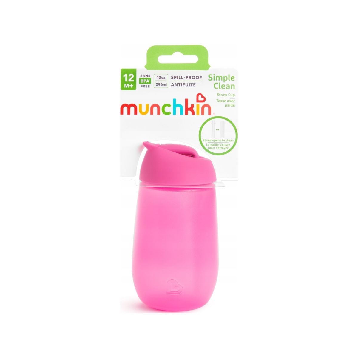 Munchkin Munchkin Straw Cup Simple Clean, 237Ml, Pink, 12M+, 90019