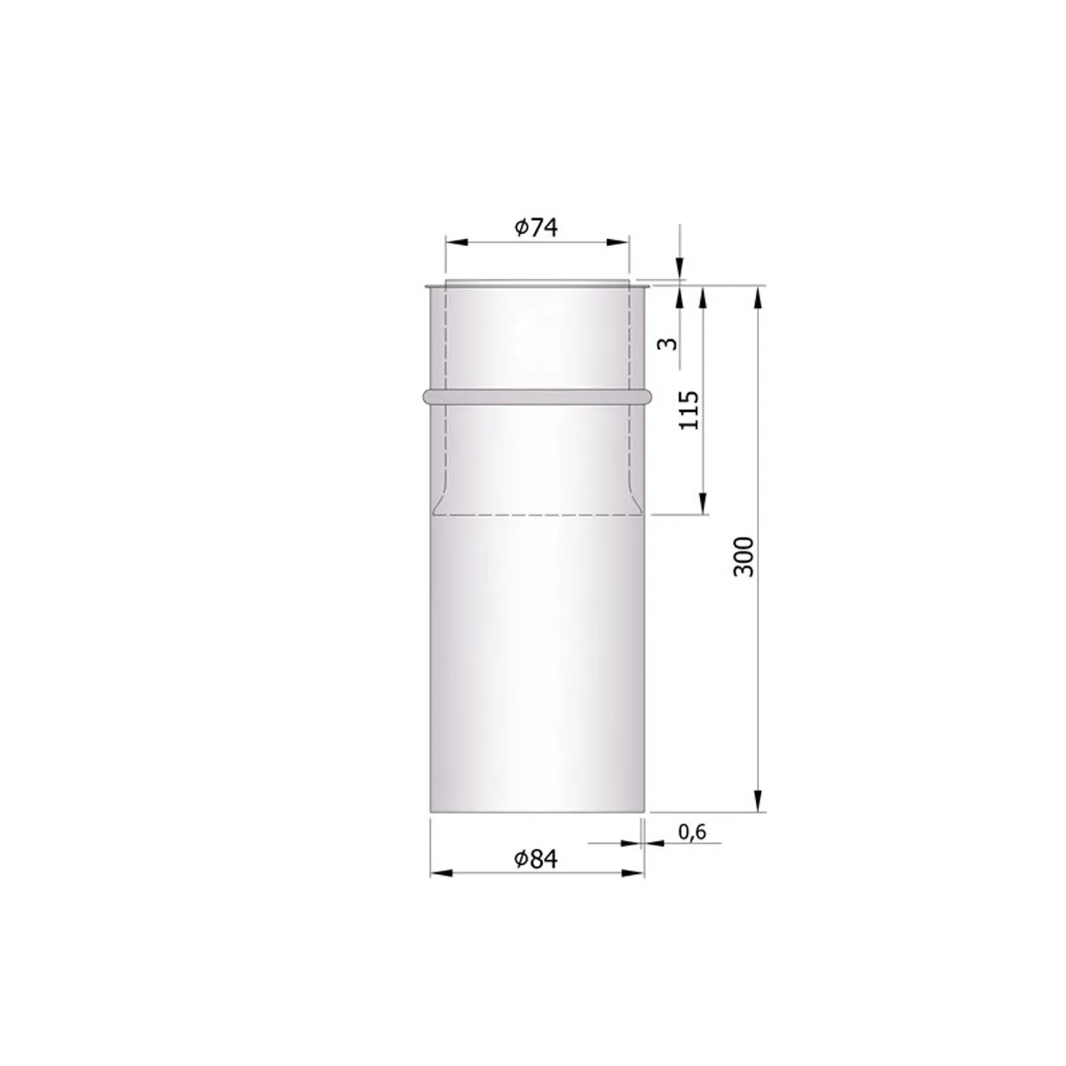 Murbøsning dobbelt 300mm