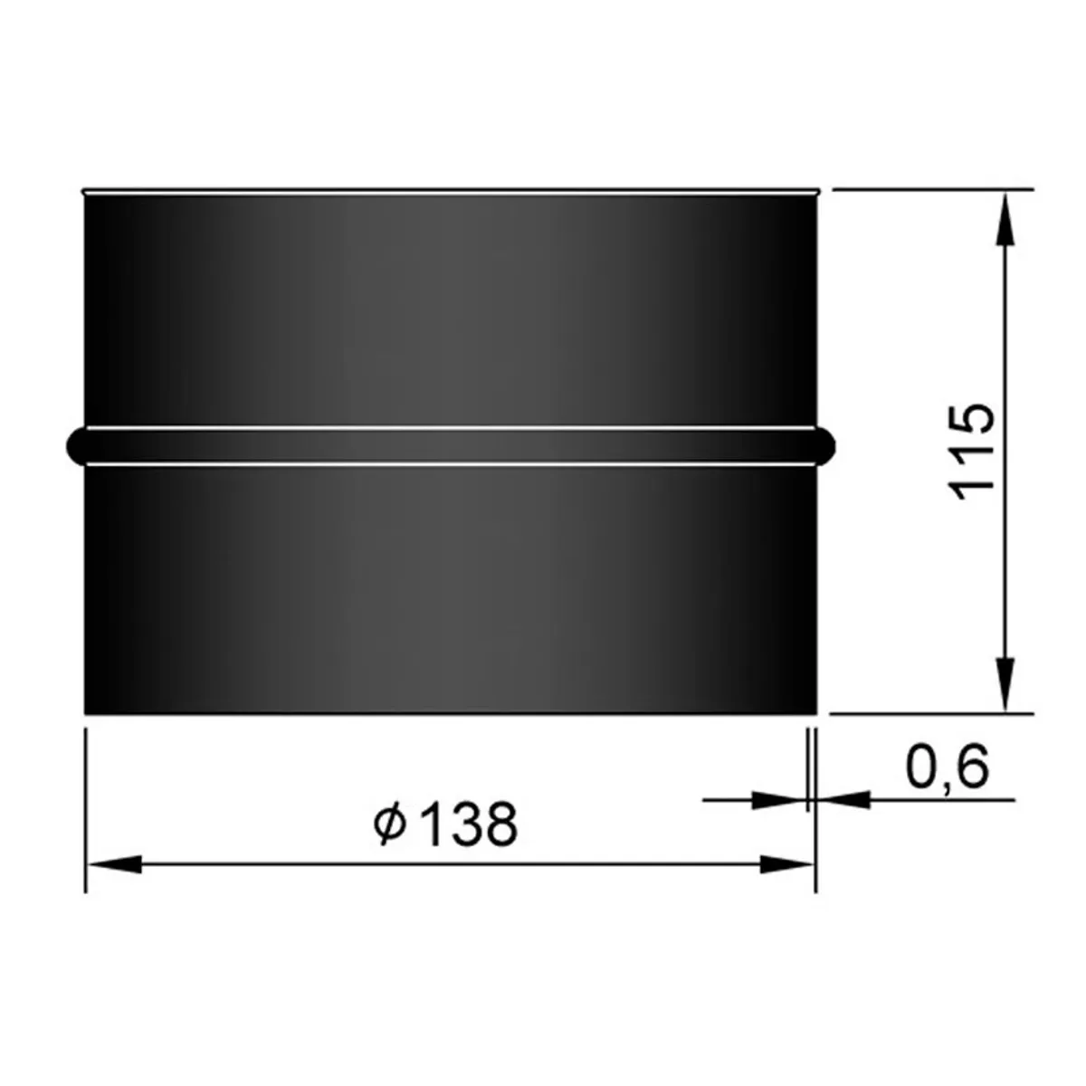 Murbøsning enkelt 115 mm Ø125/Ø130 mm