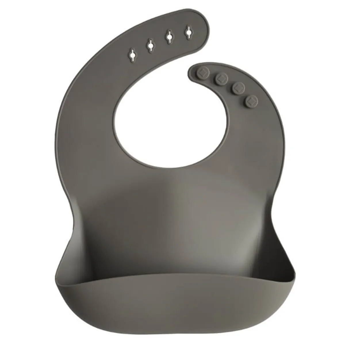 Mushie - Silicone Bib Spisesmæk - Dove Grey - One Size