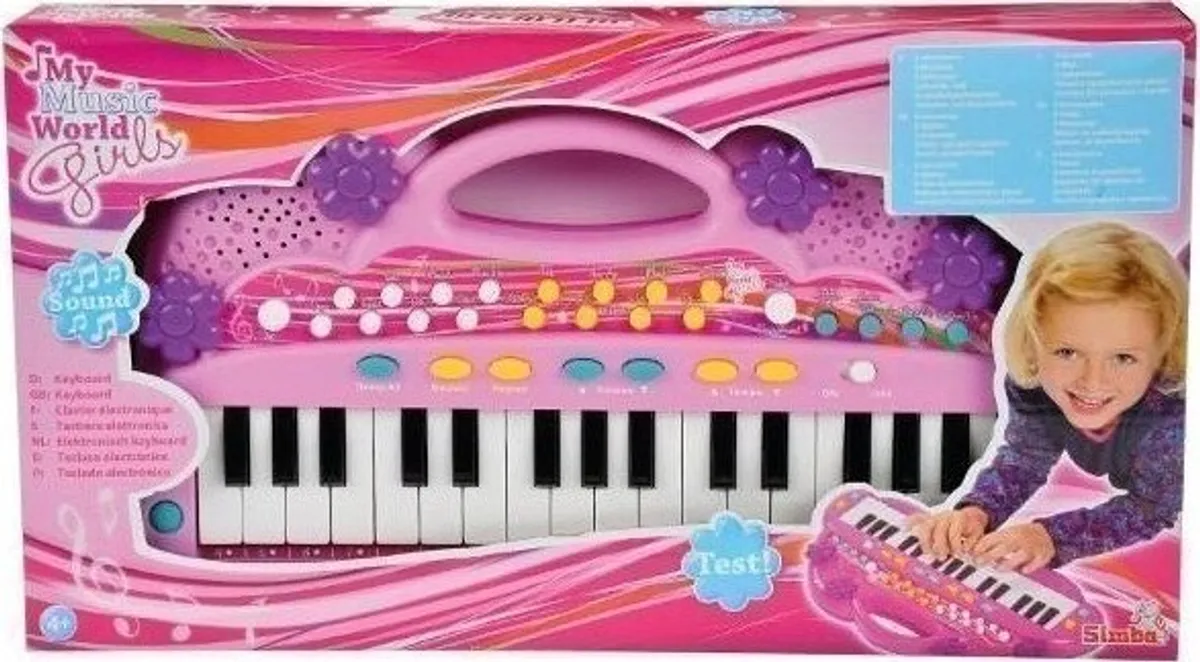 My Music World - Legetøjs Keyboard - Lyserød - 39 Cm