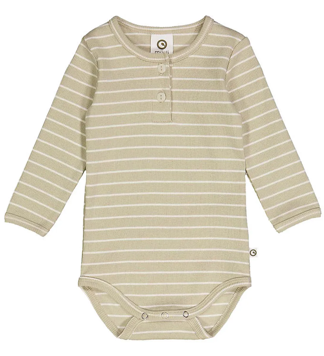 Müsli Body l/æ - Stripe Rib Granny - Desert Green/Balsam Cream