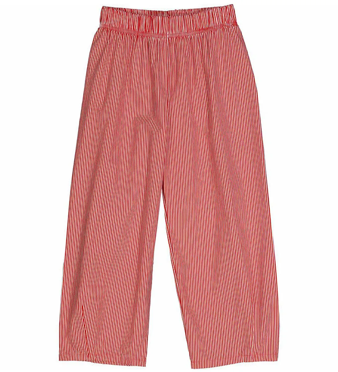 Müsli Bukser - Poplin Stripe Waist - Balsam Cream/Apple Red