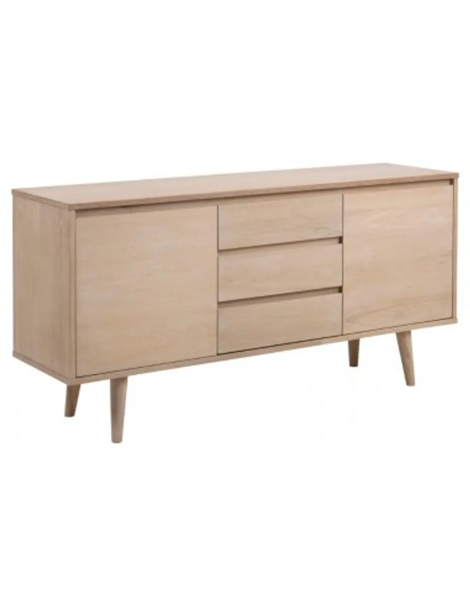 Nag sideboard i mdf og egetræsfinér B150 cm - Hvidpigmenteret eg