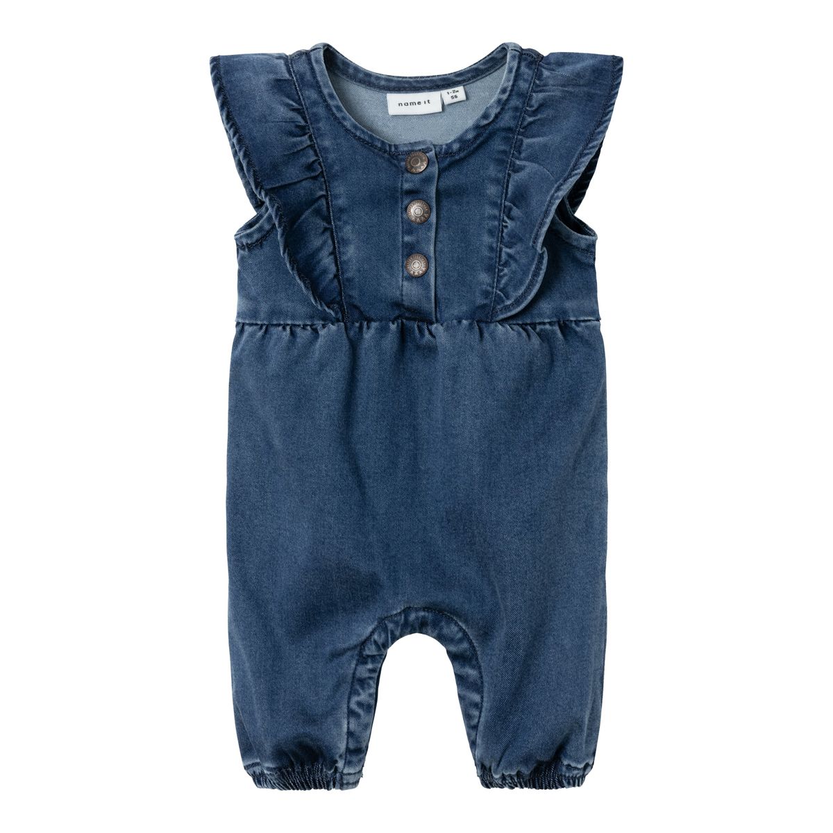 Name It Asta Frill Denim Overall - Dark Blue Denim - 50 cm