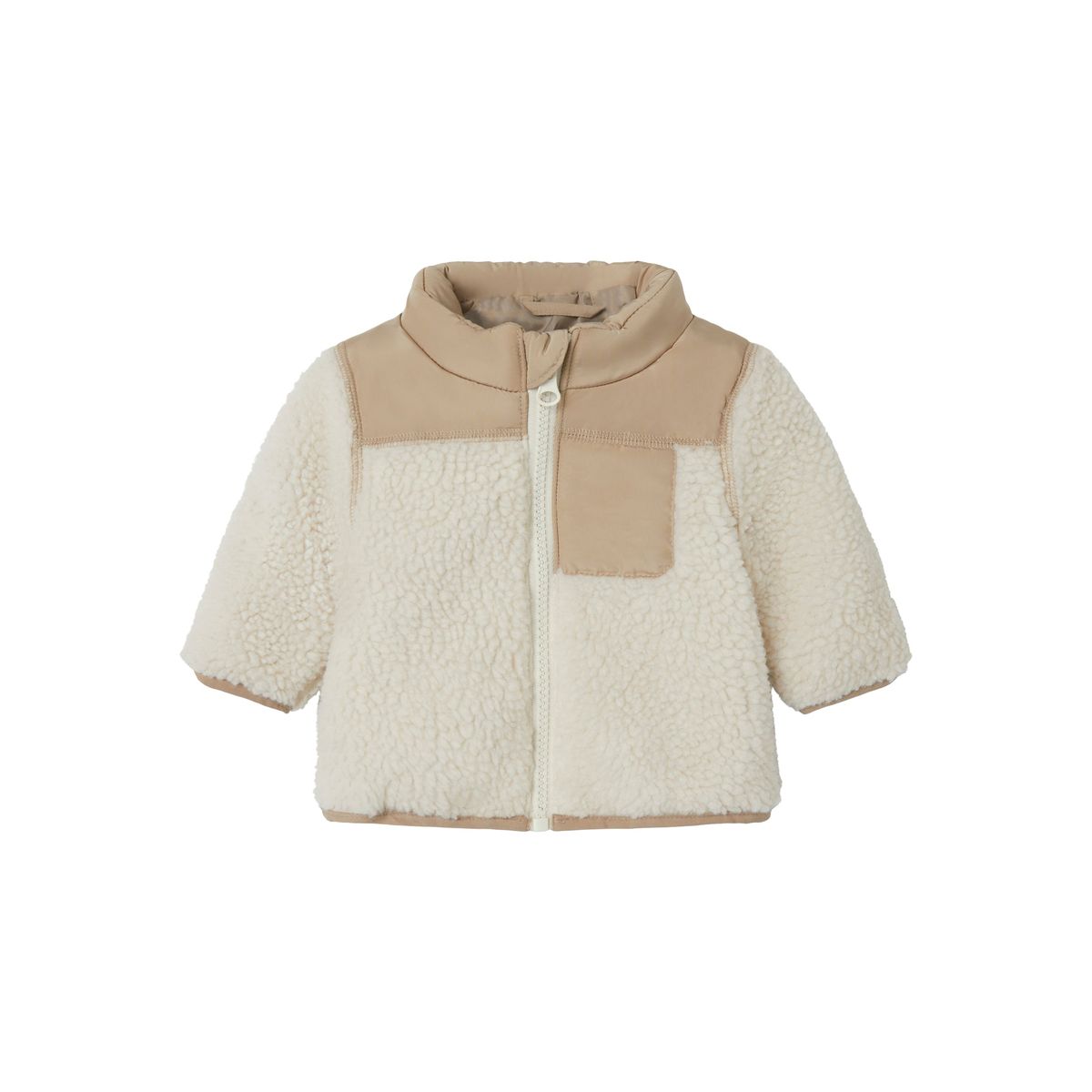 Name It Mosie Teddy Jacket - Whitecap Gray - 56 cm