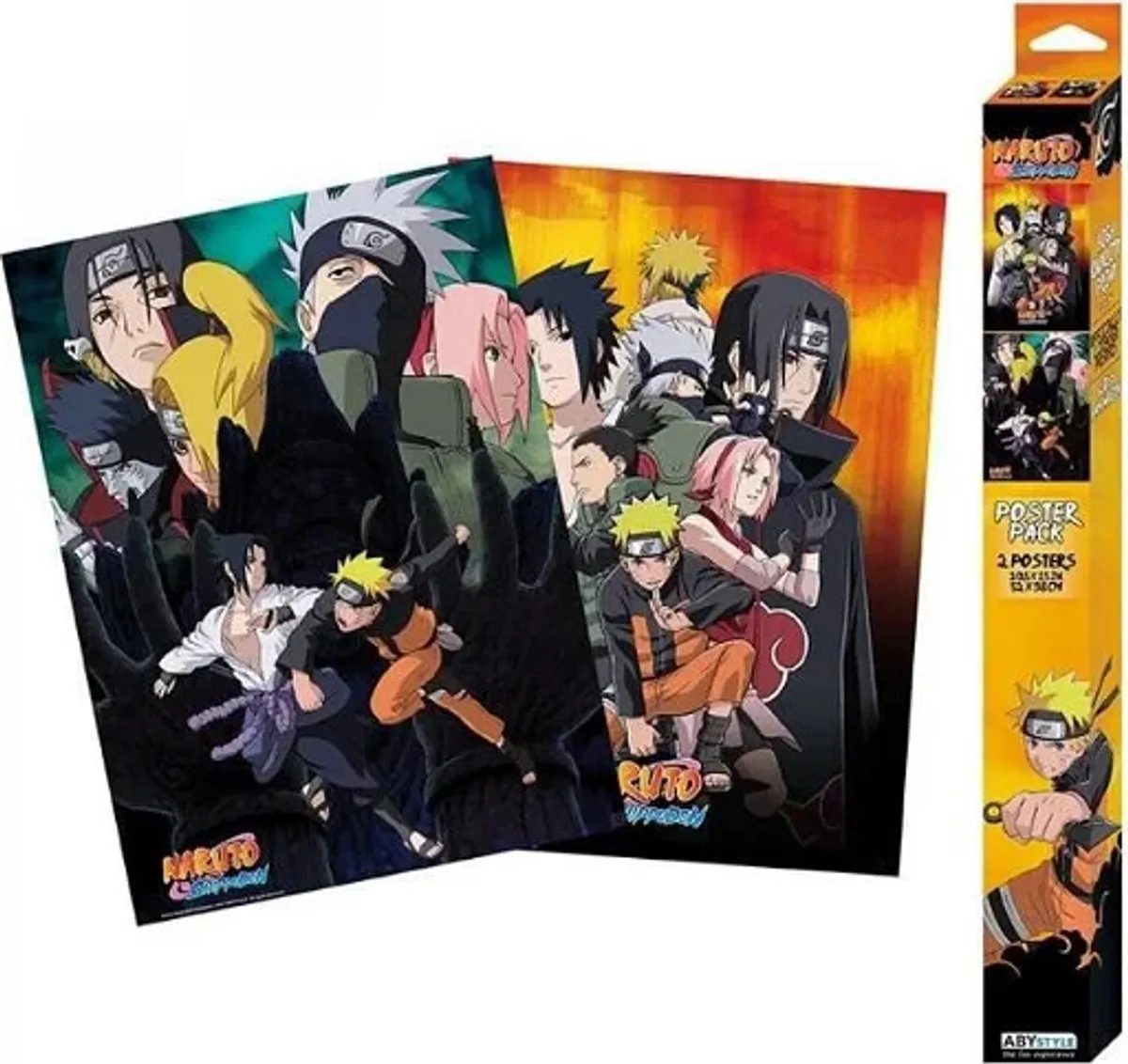 Naruto Shippuden Plakater - Ninjas - 2 Stk - 52x38 Cm