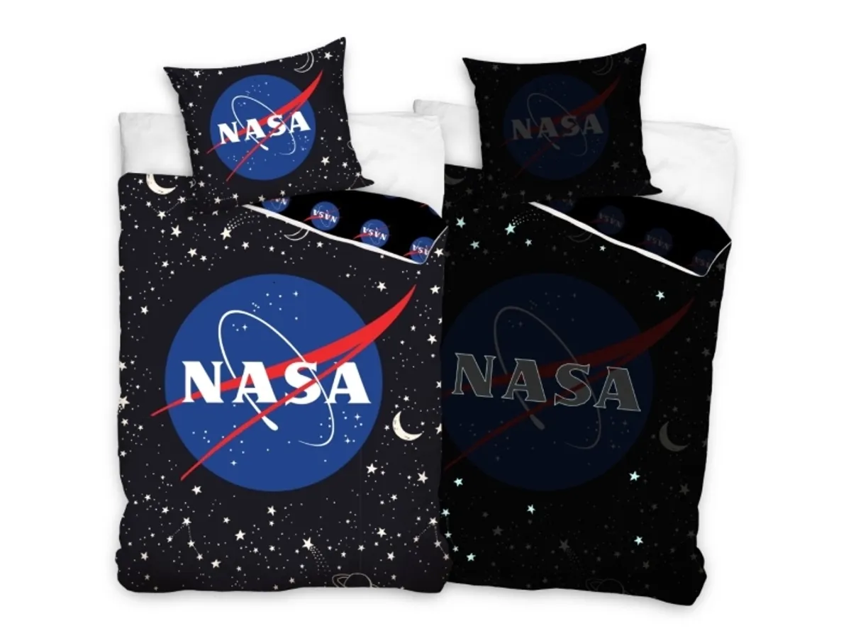 Nasa ''Glow In Dark'' Sengetøj 140X200 Cm - 100 Procent Bomuld