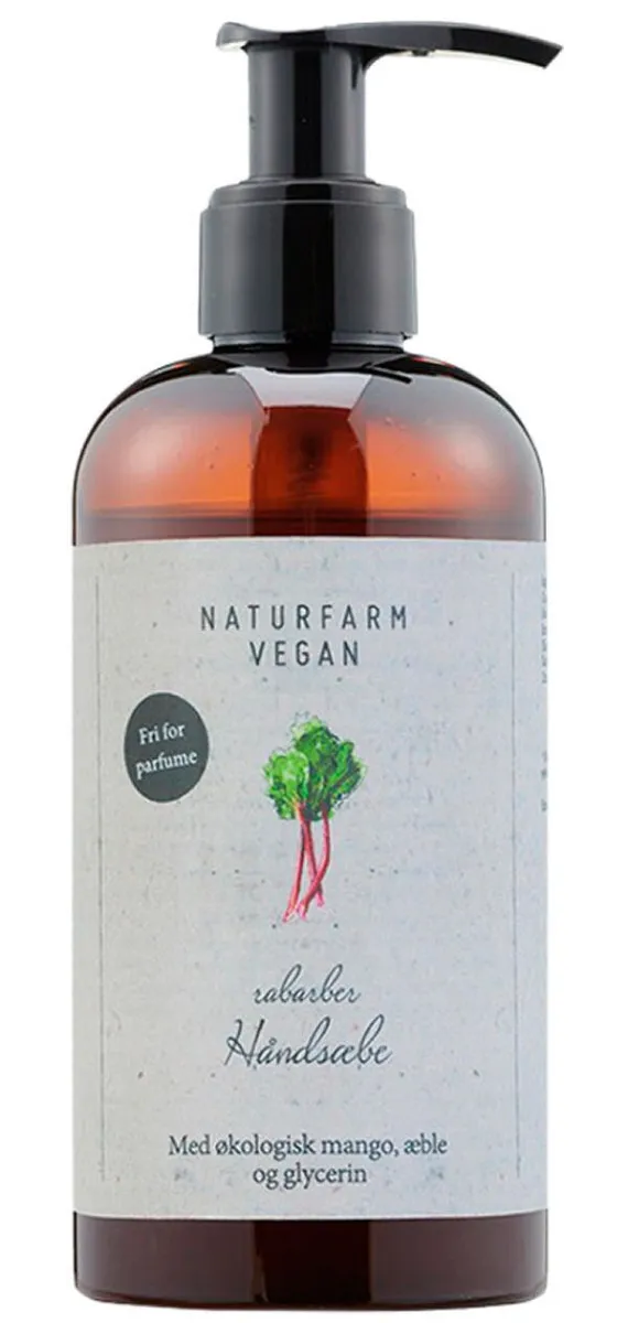 Naturfarm vegan rabarber håndsæbe med økologisk mango æble og glycerin 250ml