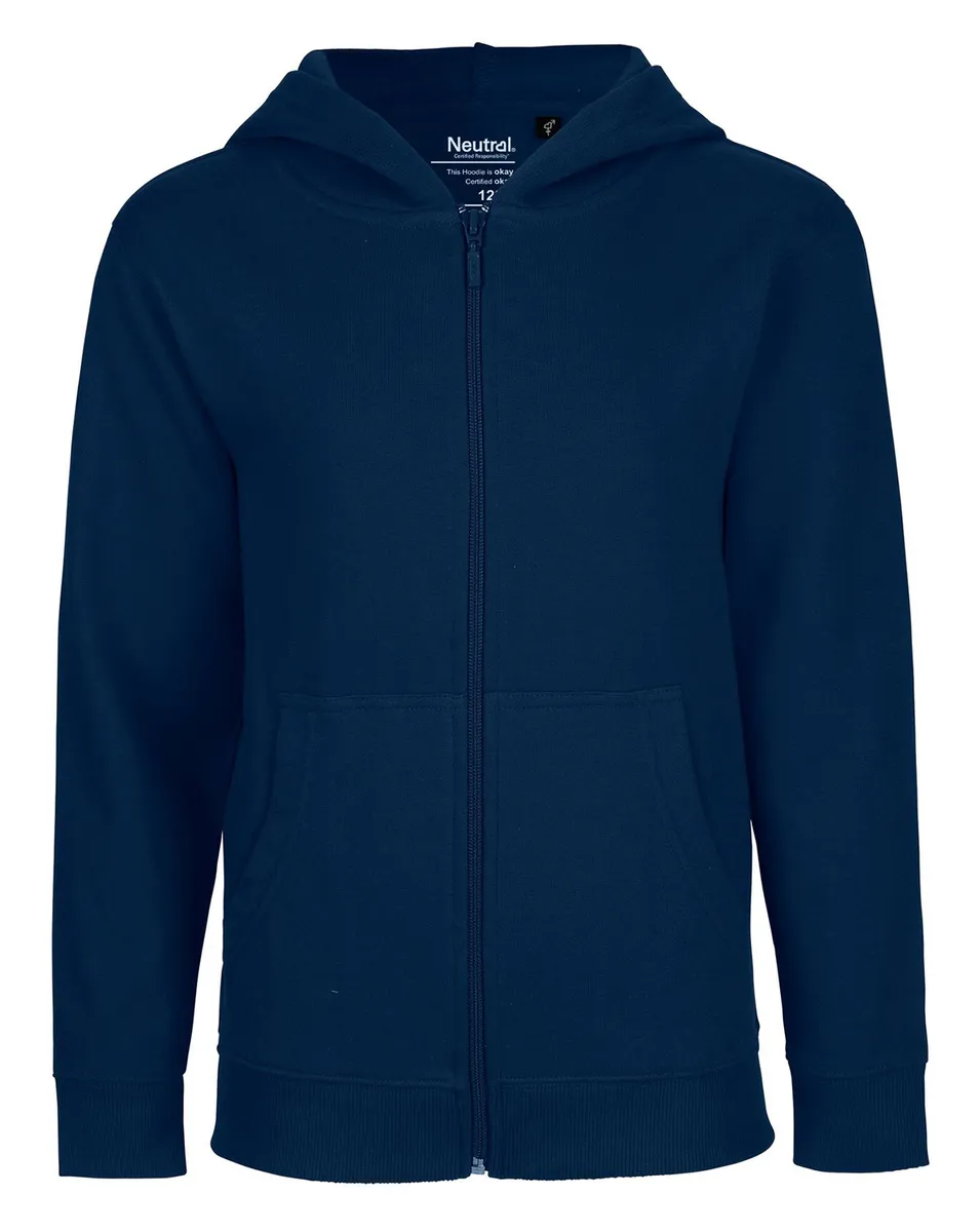 Neutral Børn Hoodie m.lynlås Navy