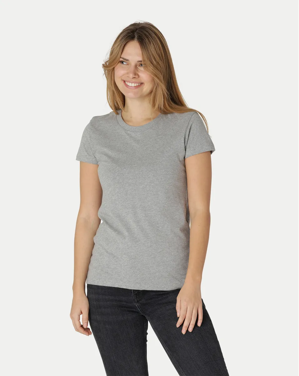 Neutral Dame Fitted T-Shirt Grå Melange