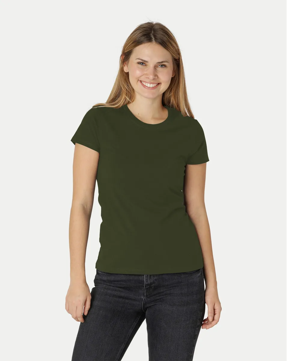 Neutral Dame Klassisk T-Shirt Oliven