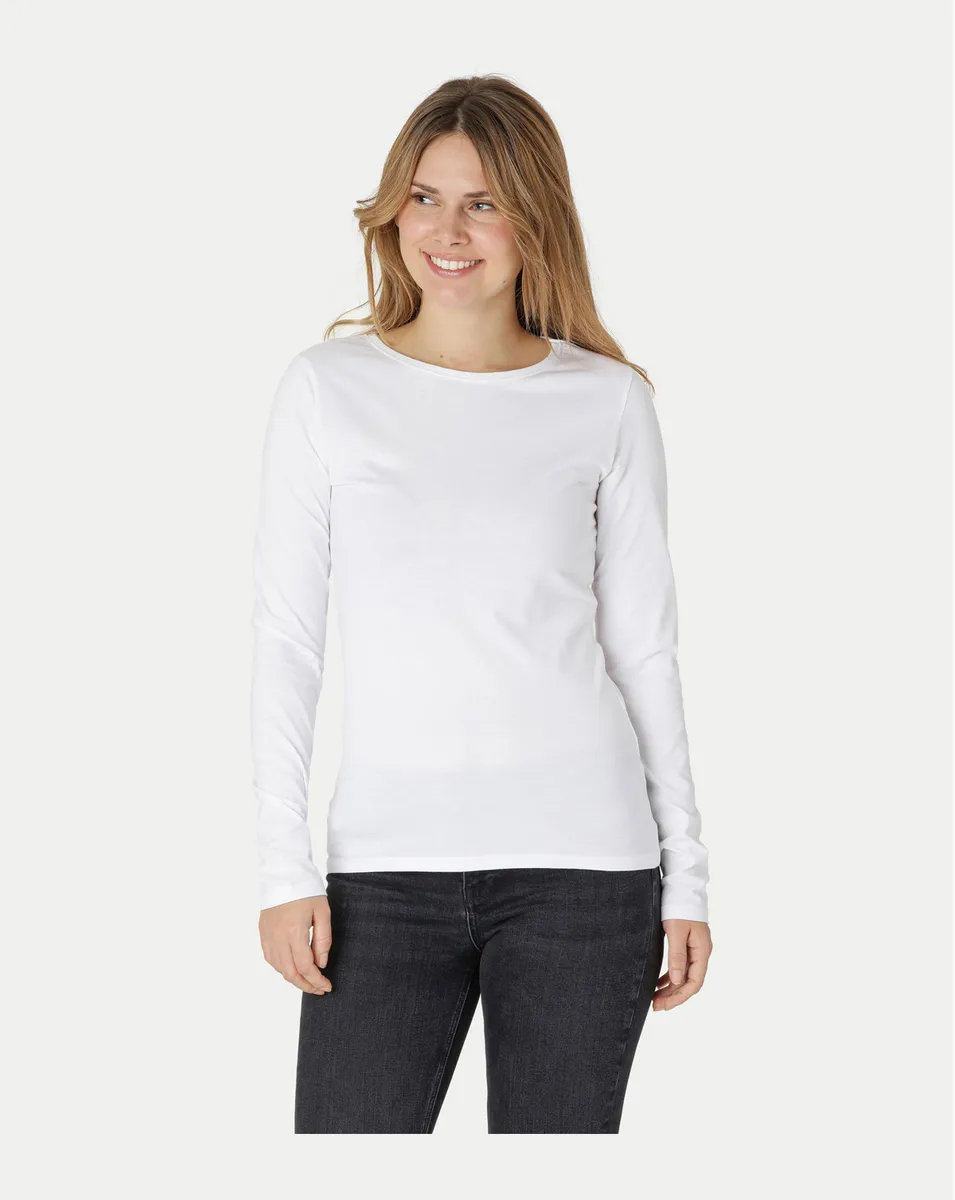 Neutral Dame Langærmet T-Shirt Hvid