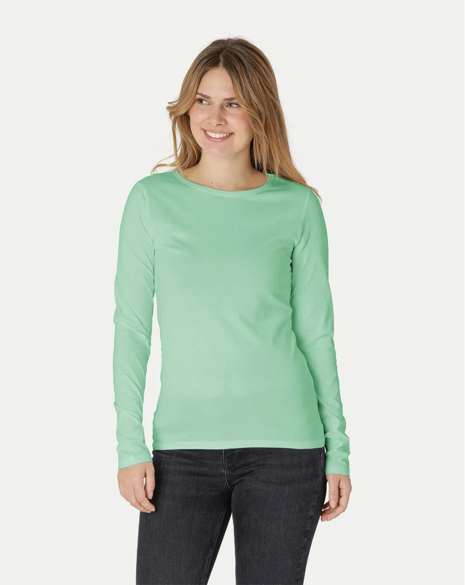 Neutral Dame Langærmet T-Shirt Støvet Mint