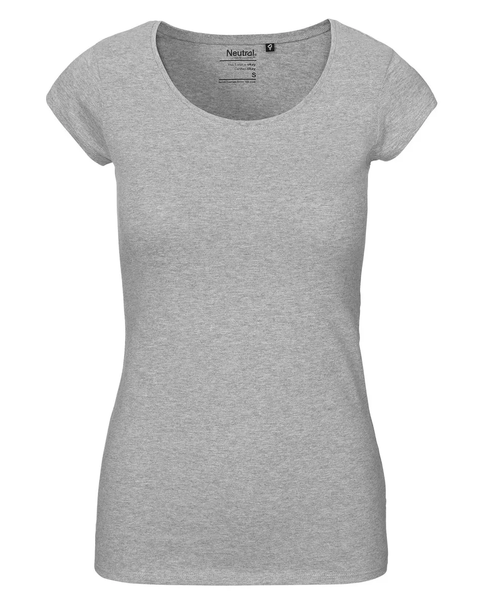 Neutral Dame Round neck Kortærmet T-Shirt Grå Melange