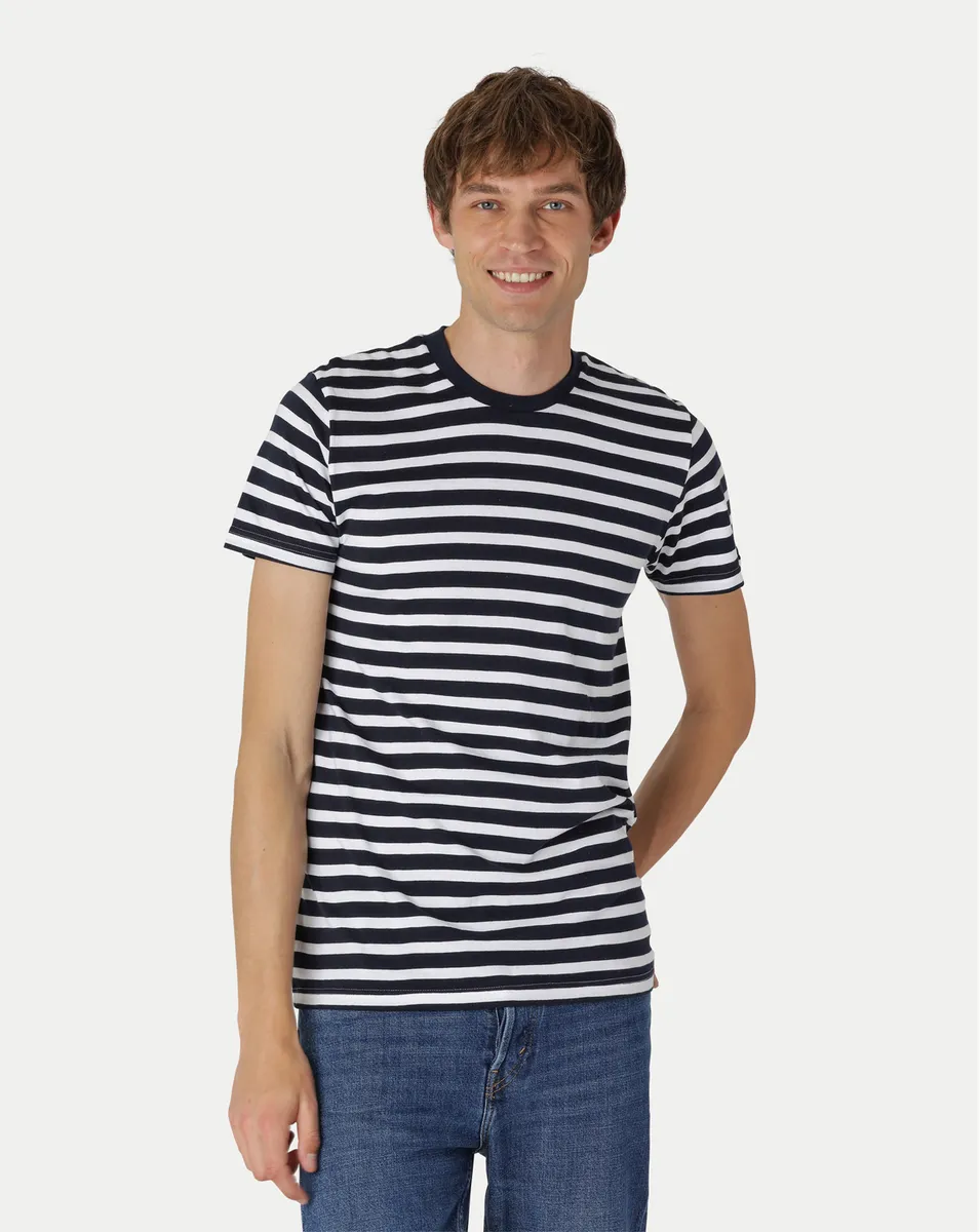 Neutral Fitted T-Shirt Hvid/Navy Stripe