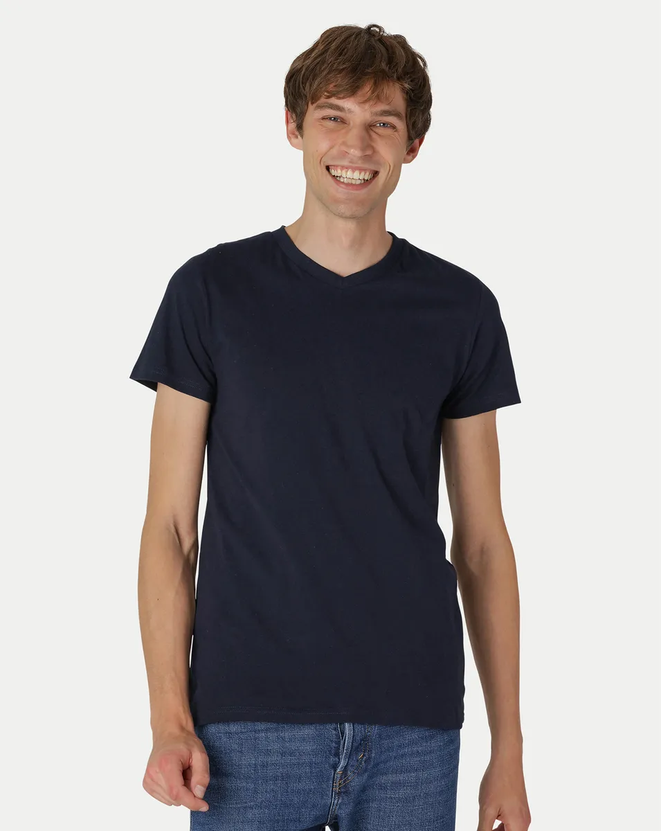 Neutral Fitted V-neck T-Shirt Navy