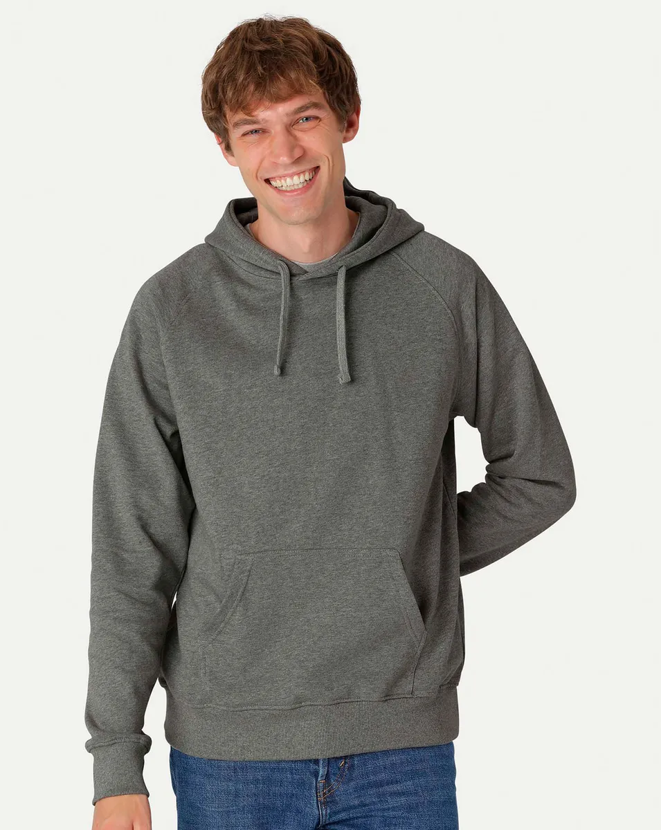 Neutral Klassisk Hoodie Grå Melange