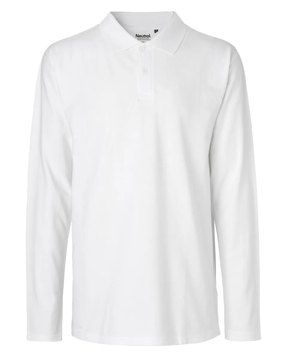 Neutral Organic - Mens Classic Long Sleeve Polo White