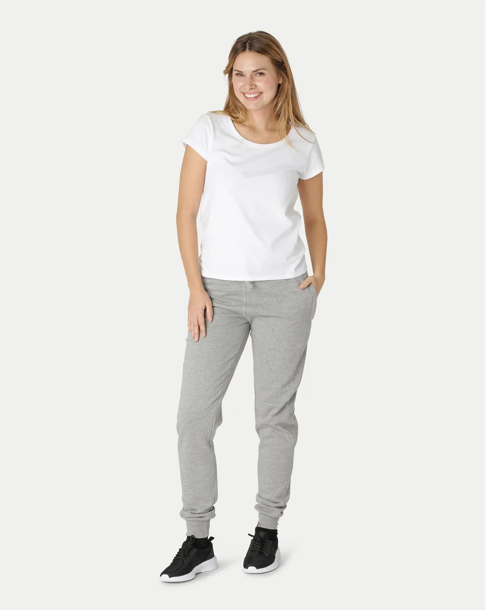 Neutral Unisex Sweatpants m. manchet og lynlås Grå Melange