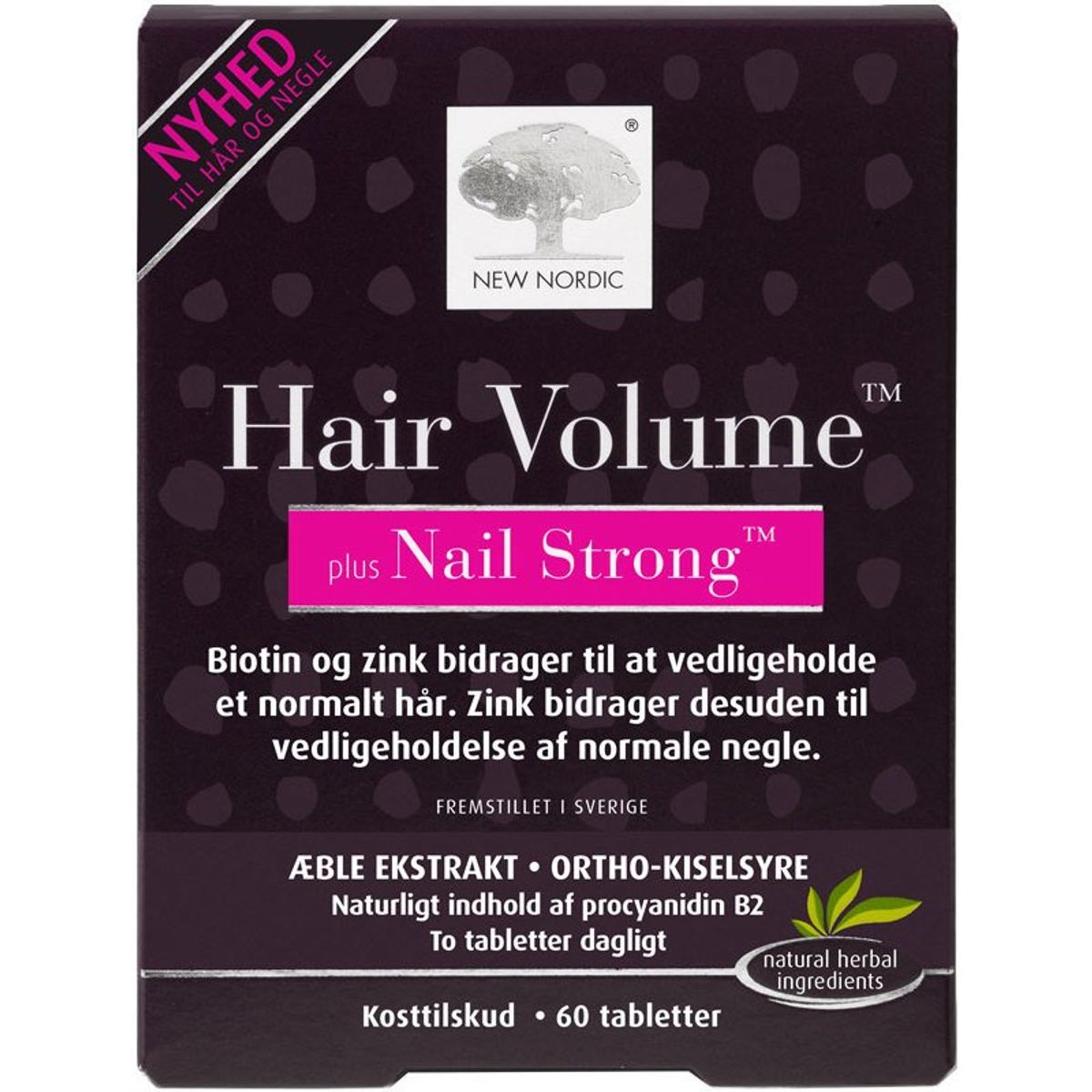 New Nordic Hair Volume Plus Nail Strong 60 Pieces