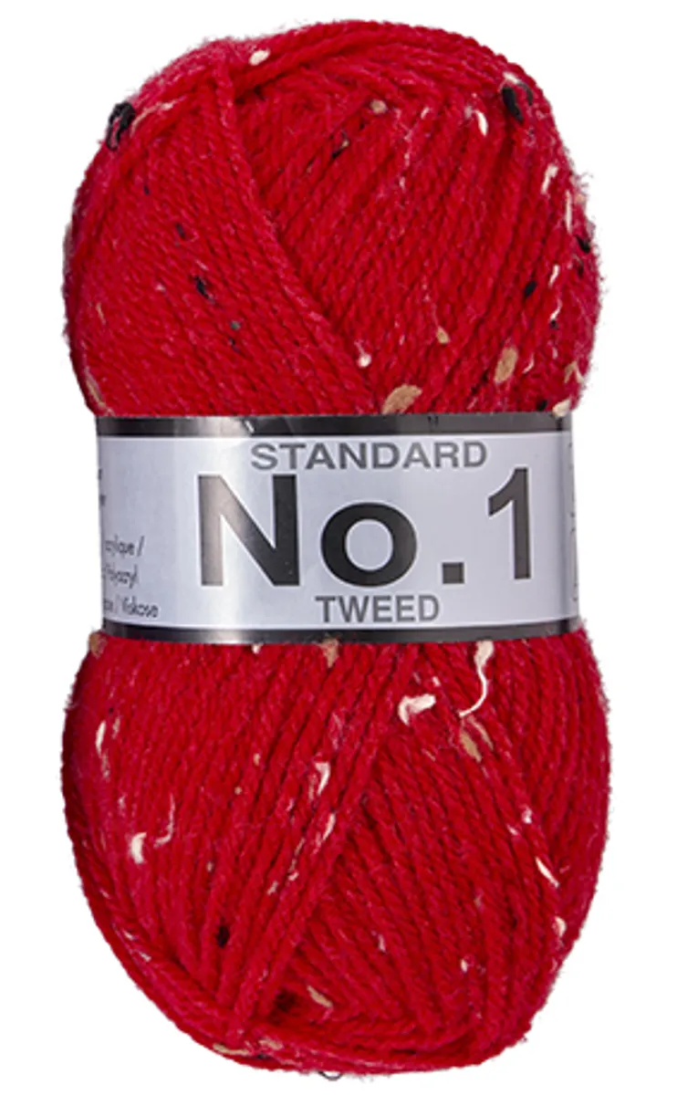 No. 1 Tweed, Rød, 50 g, nr. 643