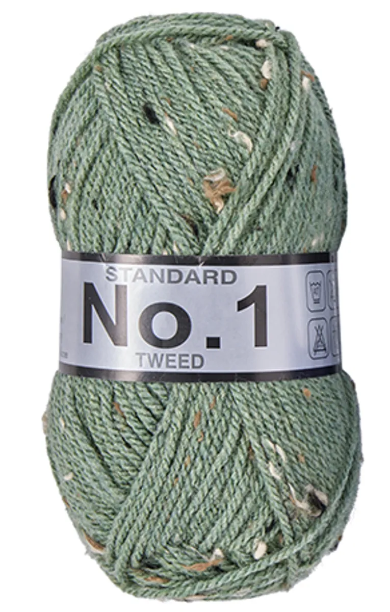 No. 1 Tweed, Støvet grøn, 50 g, nr. 665