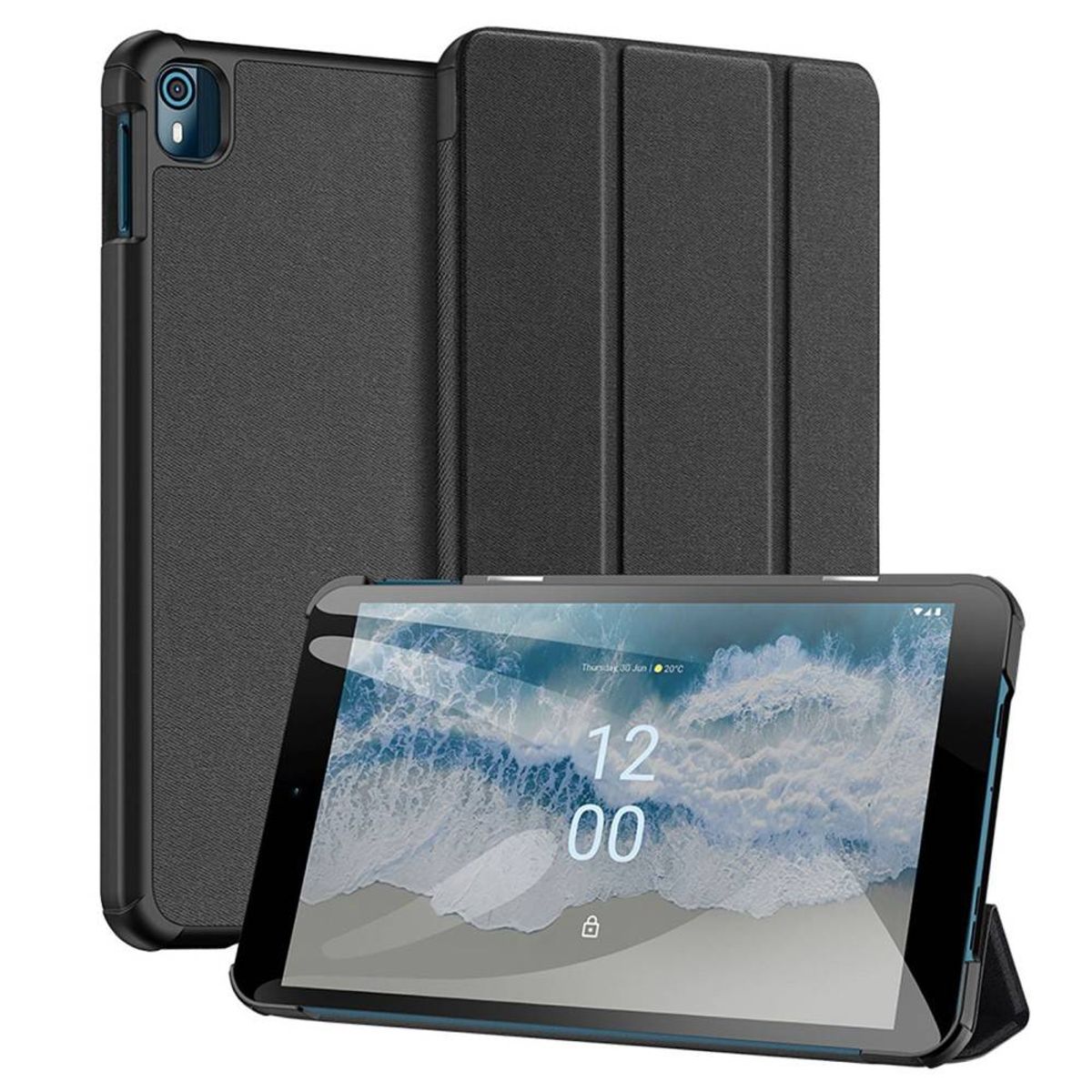 Nokia T10 - DUX DUCIS Domo Series Tri-Fold Smart cover - Sort