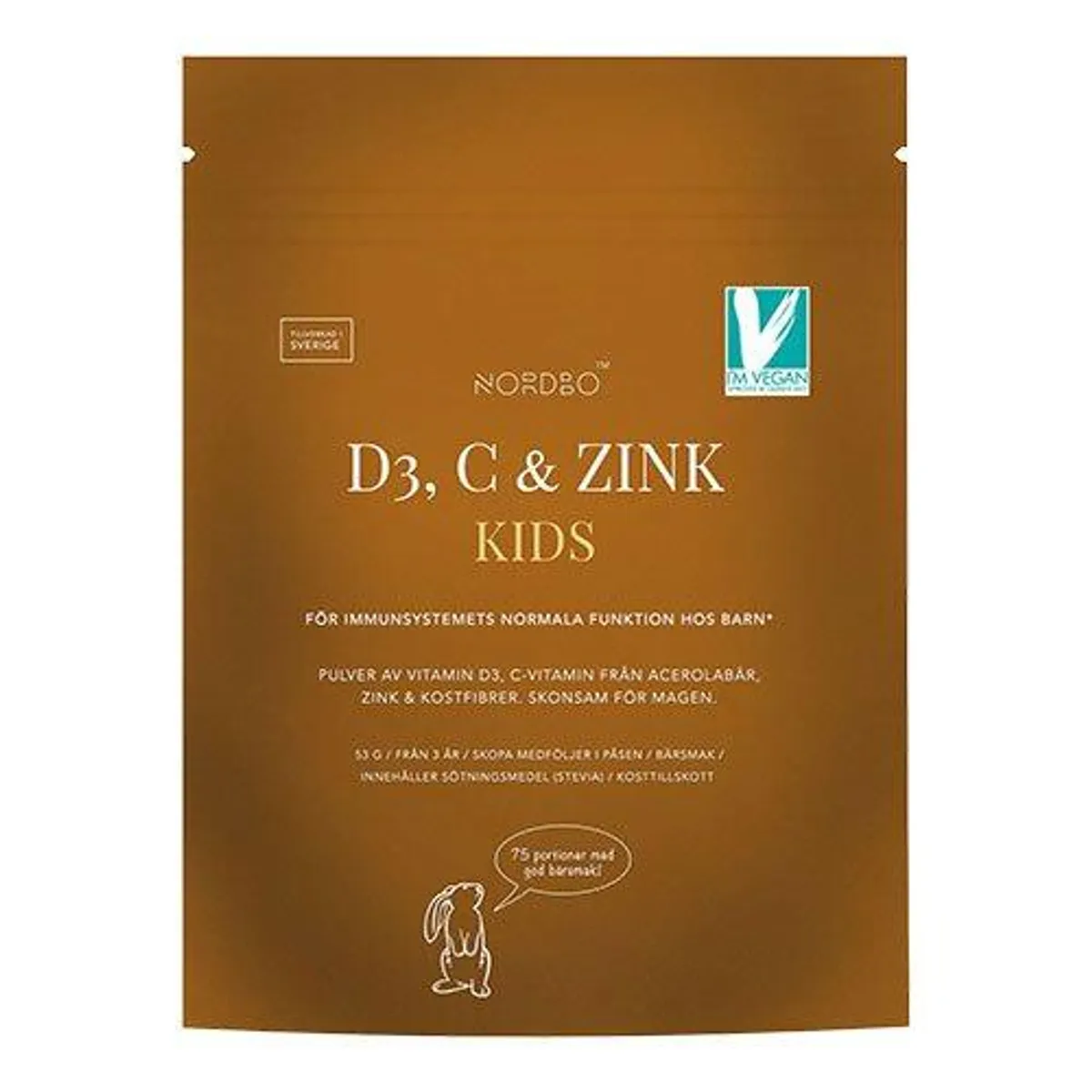 Nordbo D3, C & ZInk KIDS - 75 portioner, 53g