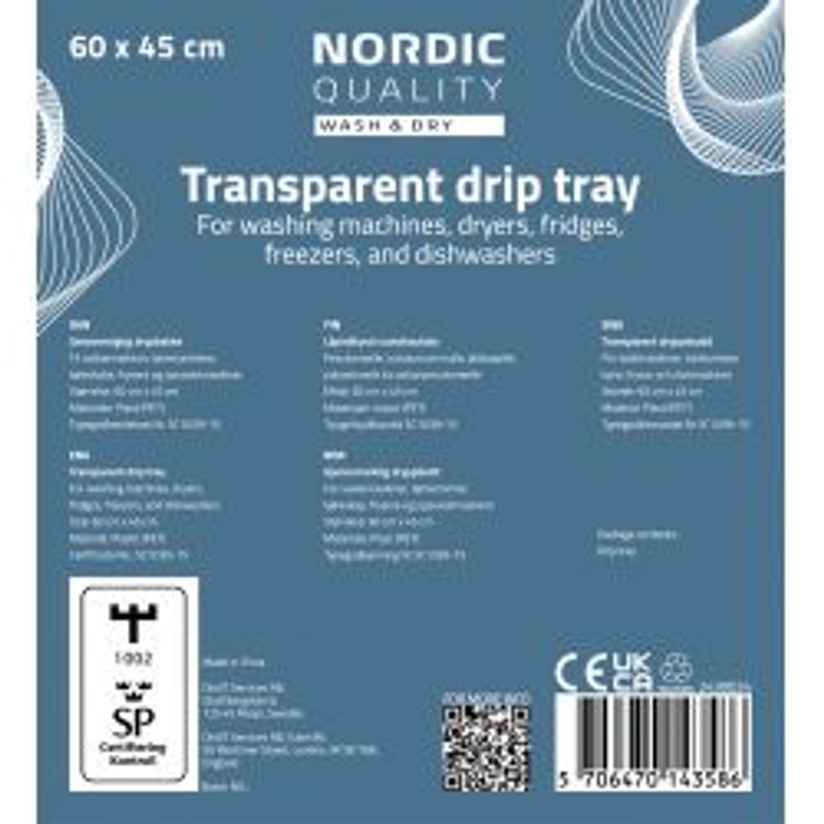 Nordic Quality Nordicquality Driptray 60cm X 45cm Deep Transparent - Diverse