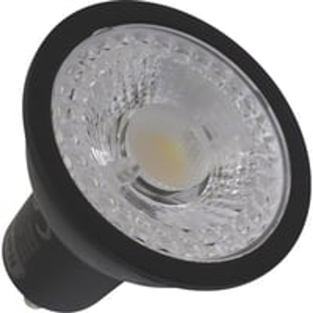 Nordtronic Long Life GU10 LED-pre, 5W, 4000K, 370lm, Ra/CRI>90, dmpbar, flickerfree, sort